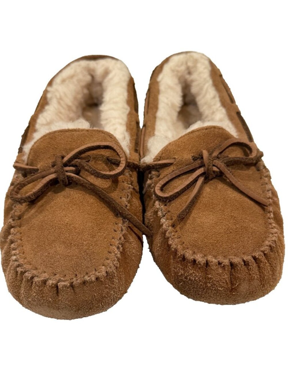 Kids UGG Brown Dakota Shearling Slippers Suede Lined Moccasin Logo 2 EU 33  5296
